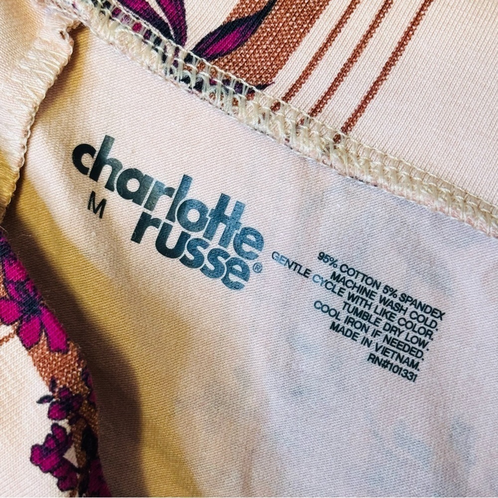 Charlotte Russe Floral Plaid Leggings Med - Picture 7 of 7